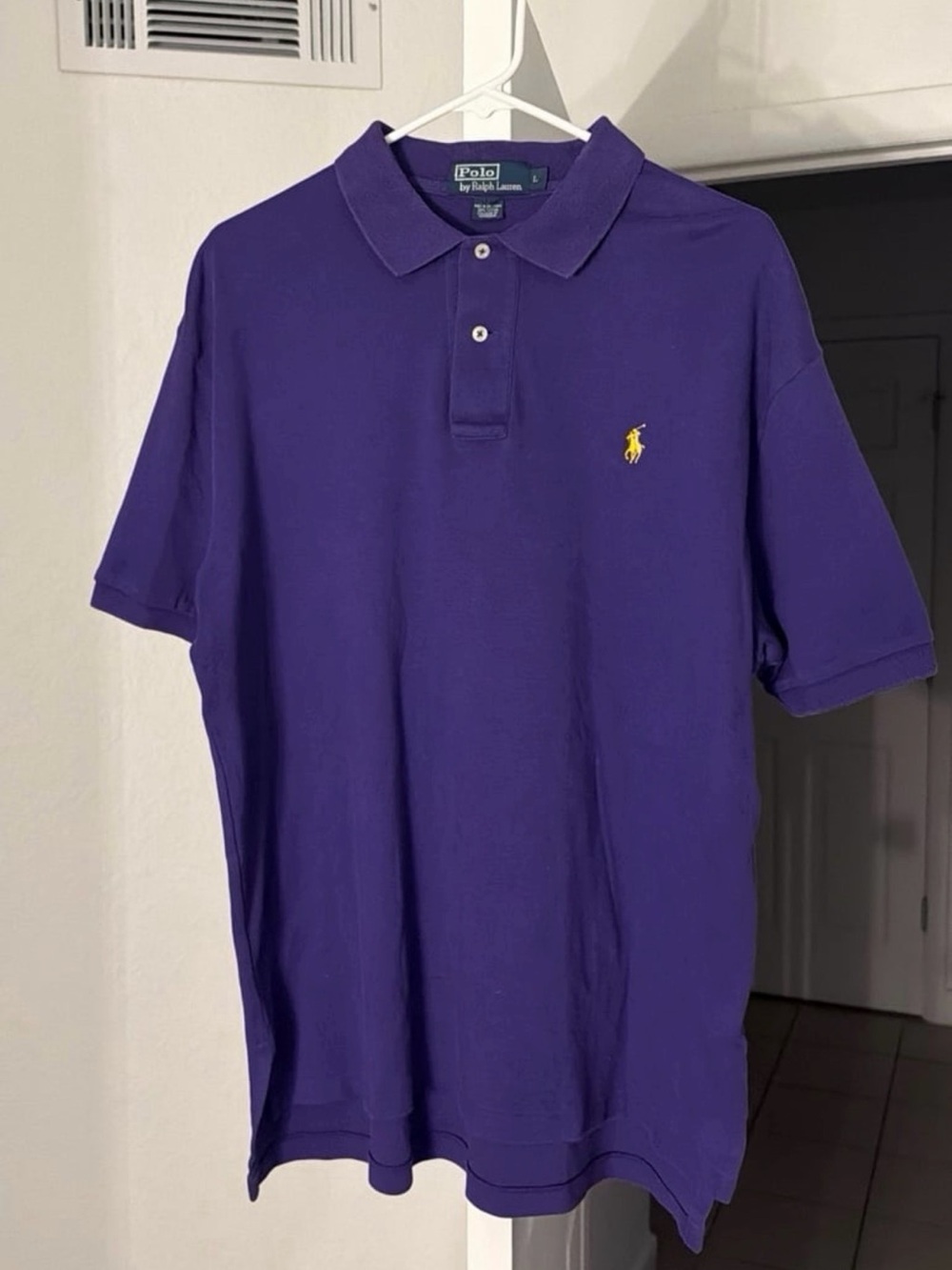 Ralph Lauren Purple Polo Shirt with Yellow Pony Logo